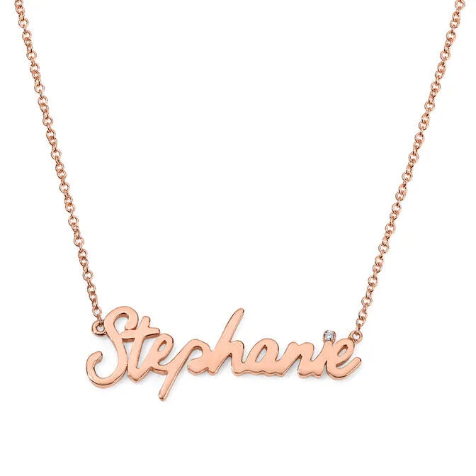 Gold Script Necklace