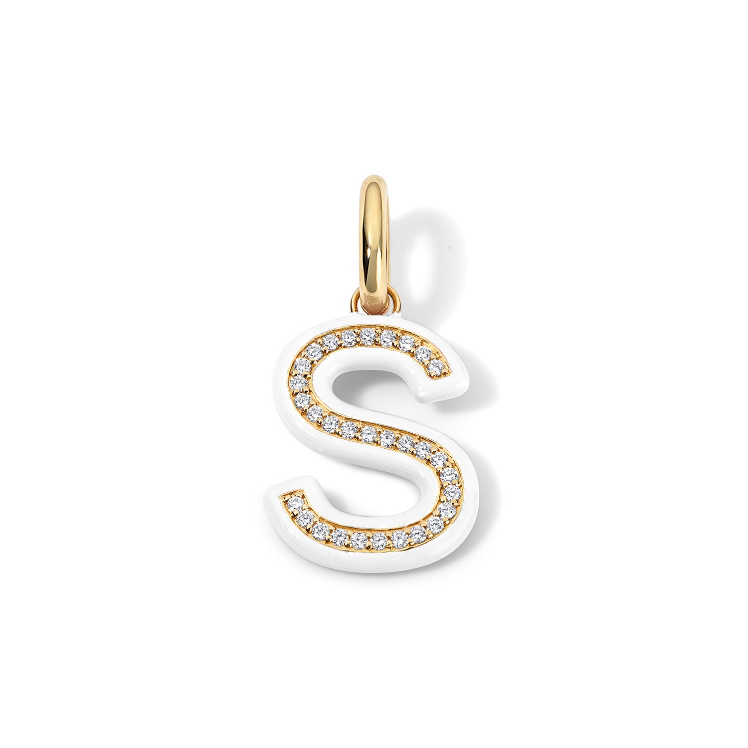 Enamel Pave Initial Charm