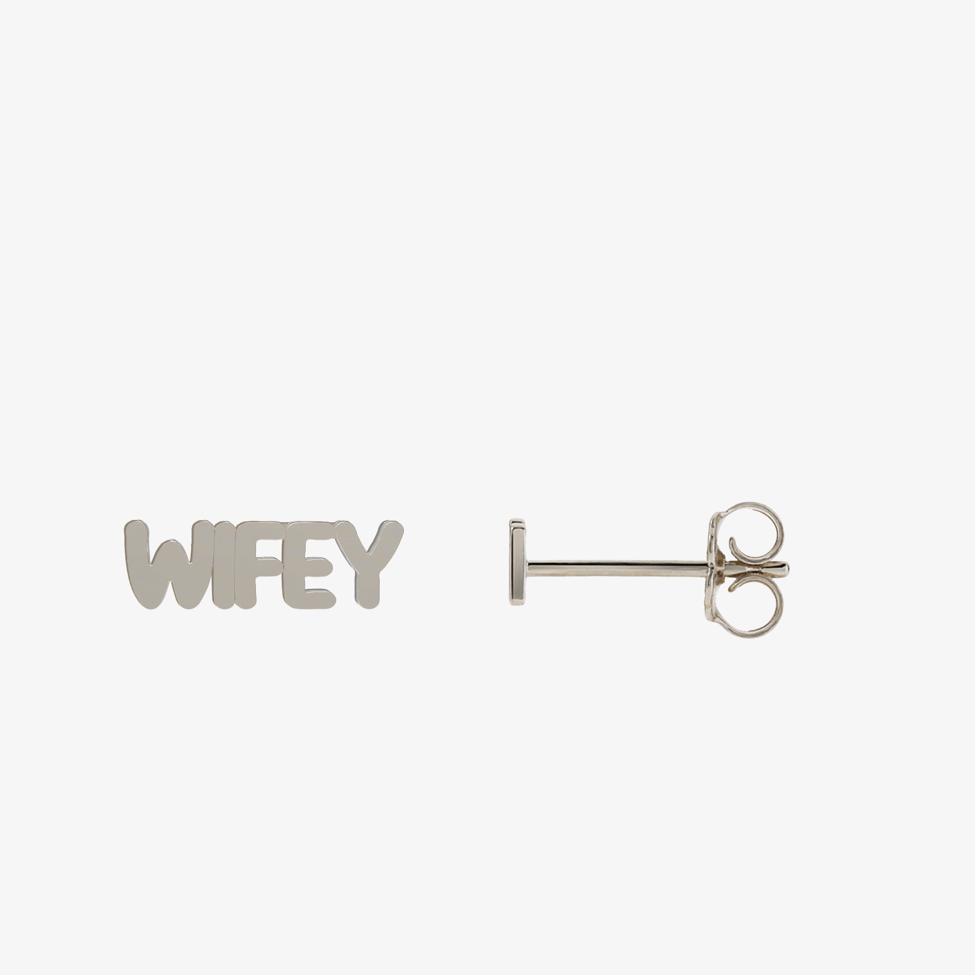 Bubble Talk Studs 14K White Gold WIFEY