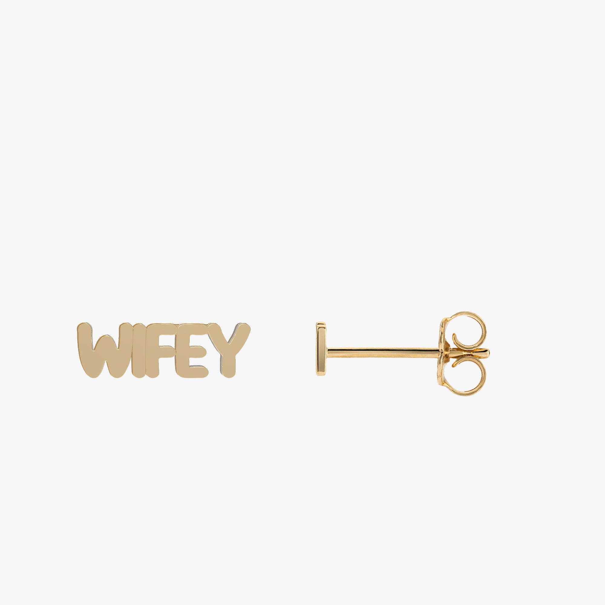 Bubble Talk Studs 14K Yellow Gold WIFEY