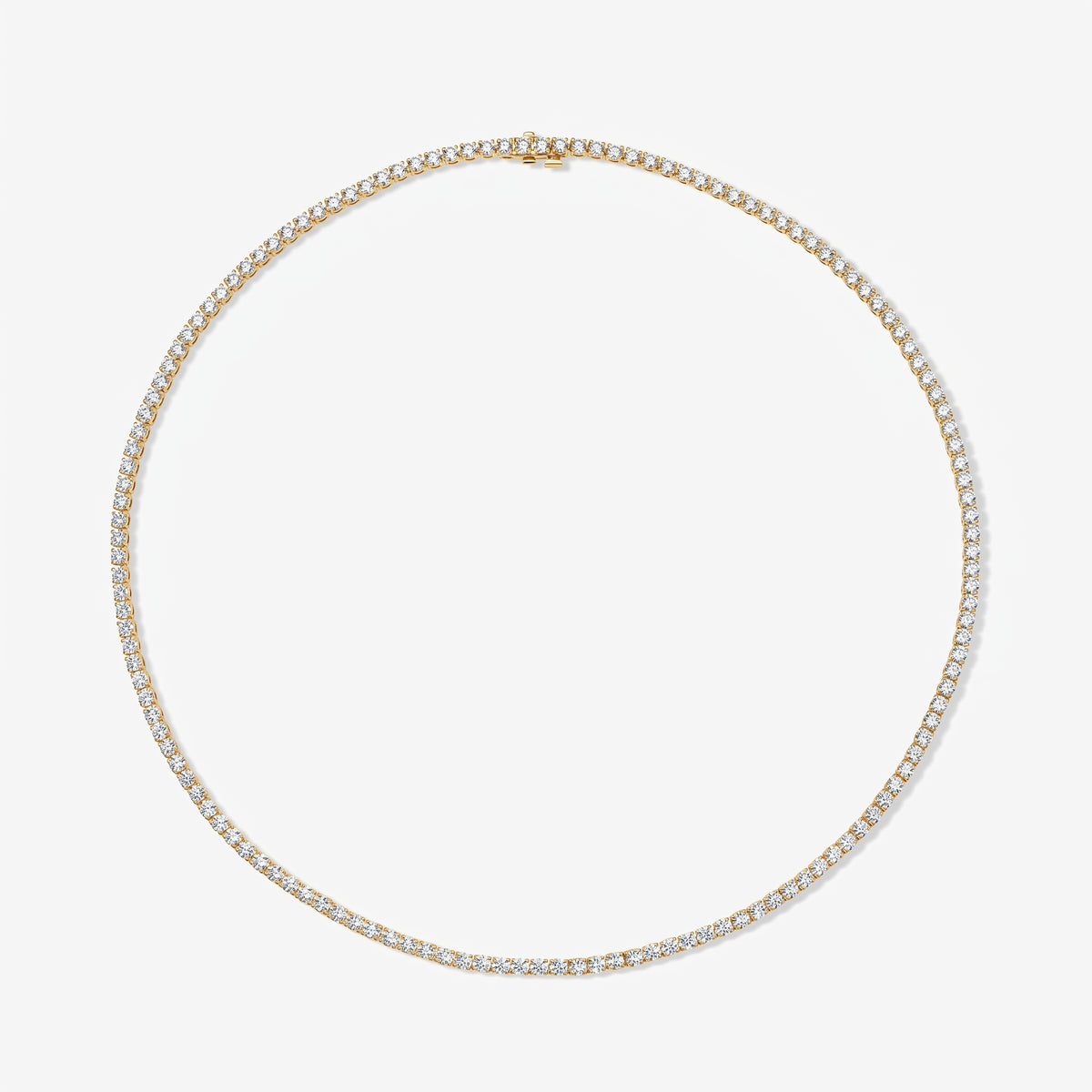 Lab Grown Diamond Round Tennis Necklace 14K Yellow Gold