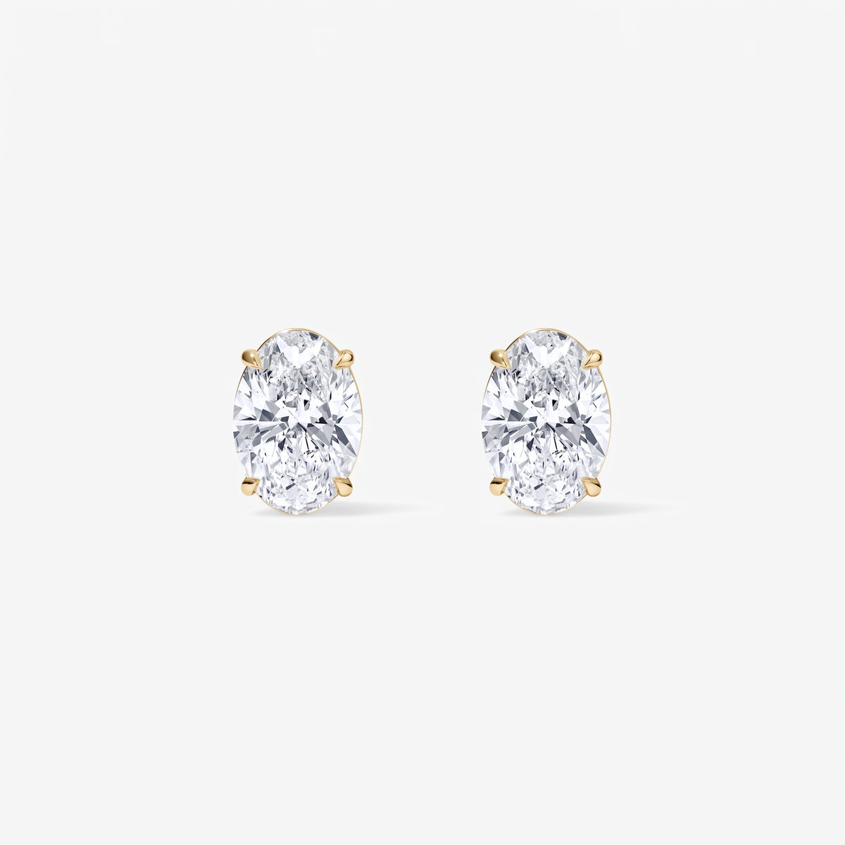Lab Grown Diamond Oval Studs 14K Yellow Gold