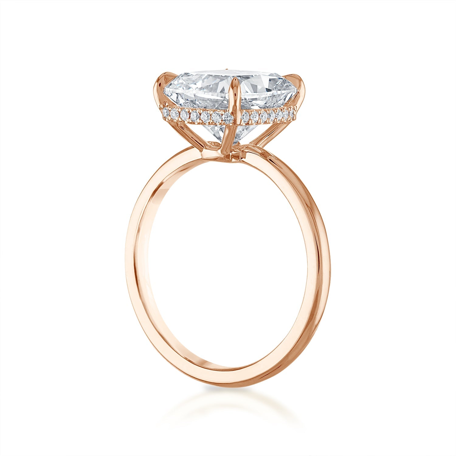 4.02ct Cushion Cut Solitaire with Pave Bezel Engagement Ring