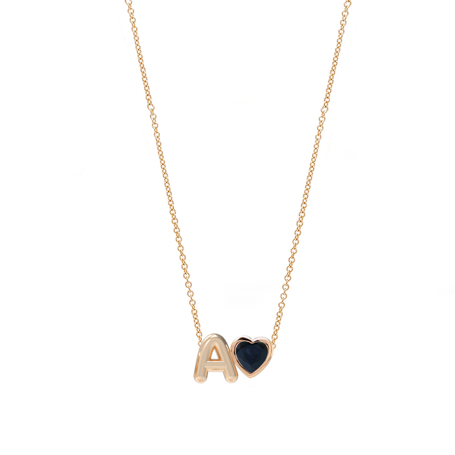 Gelin Heart Initial Necklace in 14K Gold – Gelin Diamond