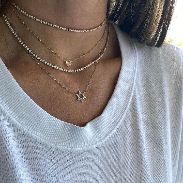 Star of David Pave Diamond Necklace