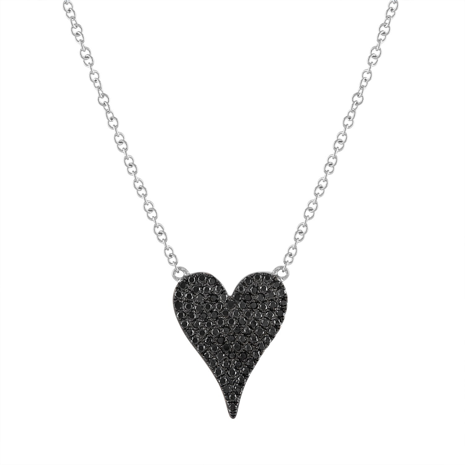Black Diamond Small Heart Necklace