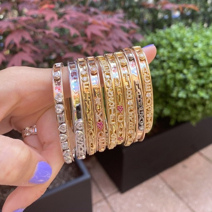 Personalized Slider Bangle™ in White Gold, size 14cm