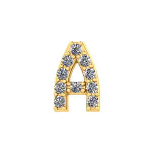 Slider Pave Letter A Charm