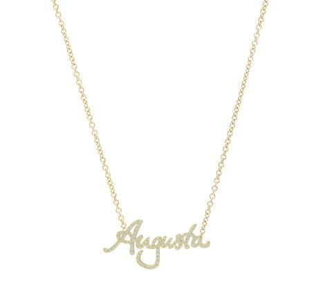 Pave Personalized Handwriting Cutout Necklace