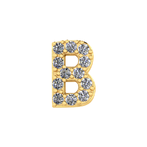 Slider Pave Letter B Charm