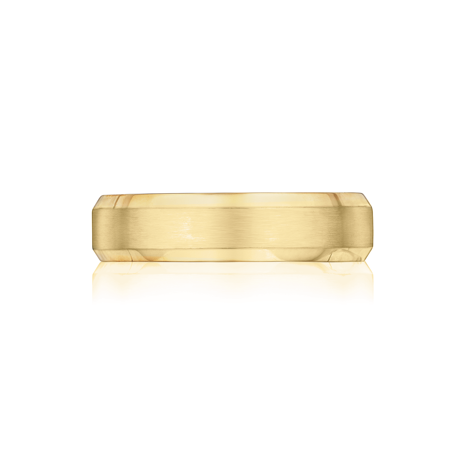 Beveled Gold Wedding Band in Yellow Gold