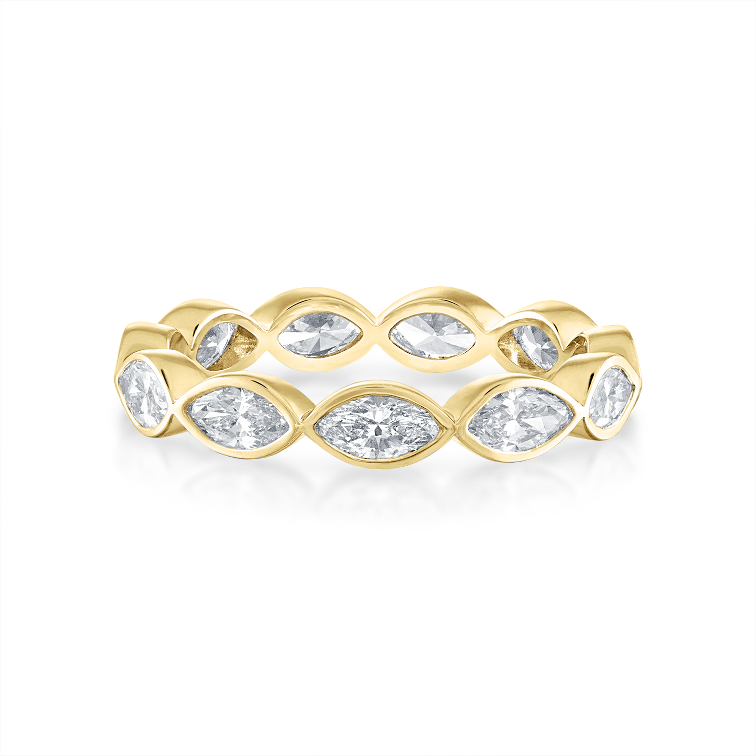 Yellow Gold Marquise Bezel Set Eternity Band