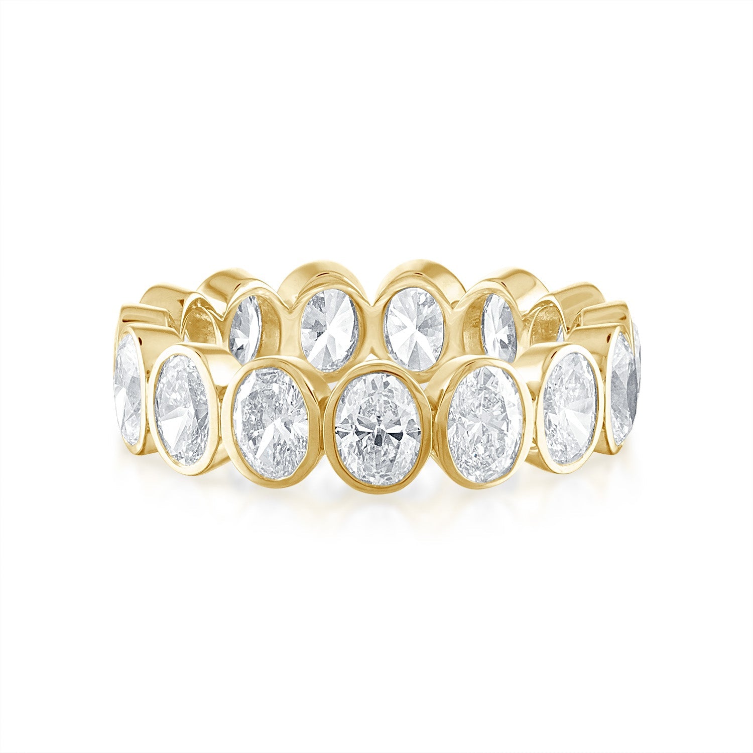 Yellow Gold Oval Bezel Set Eternity Band