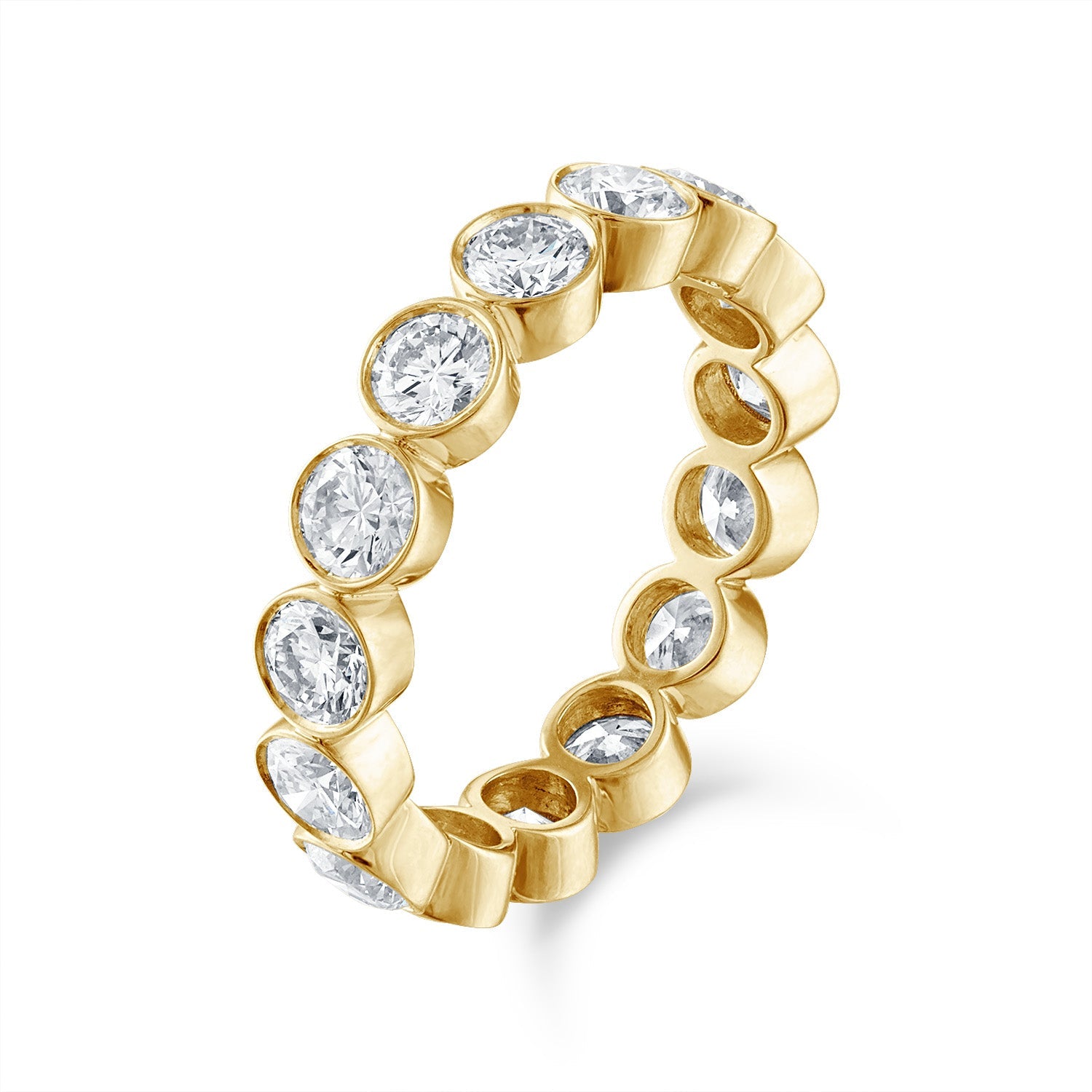 Yellow Gold Round Bezel Set Eternity Band