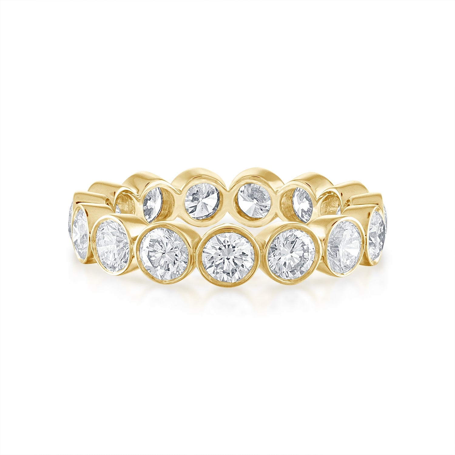 Yellow Gold Round Bezel Set Eternity Band