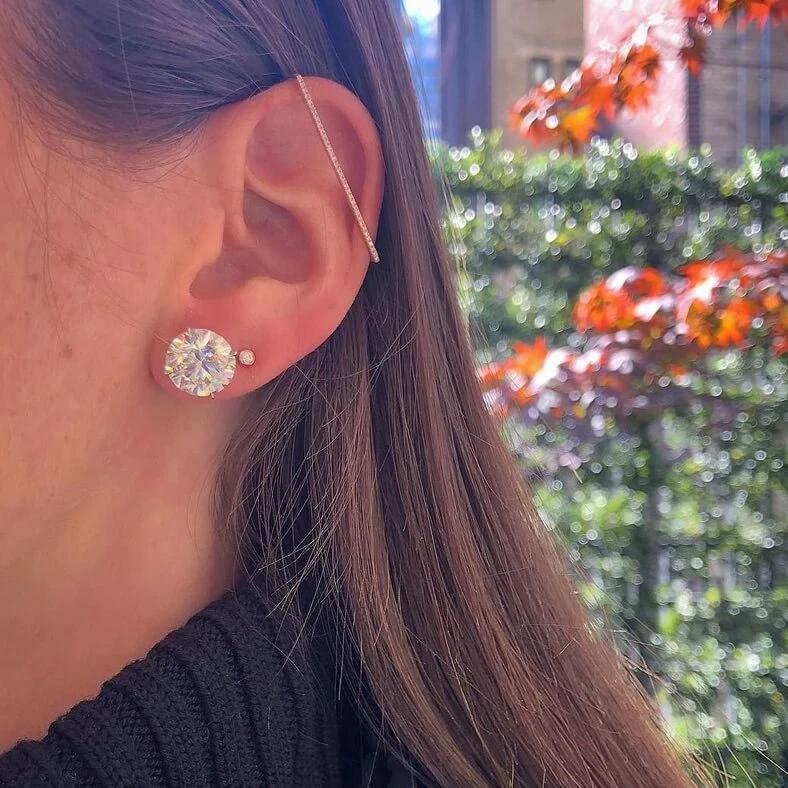 Diamond Bezel Stud Earrings