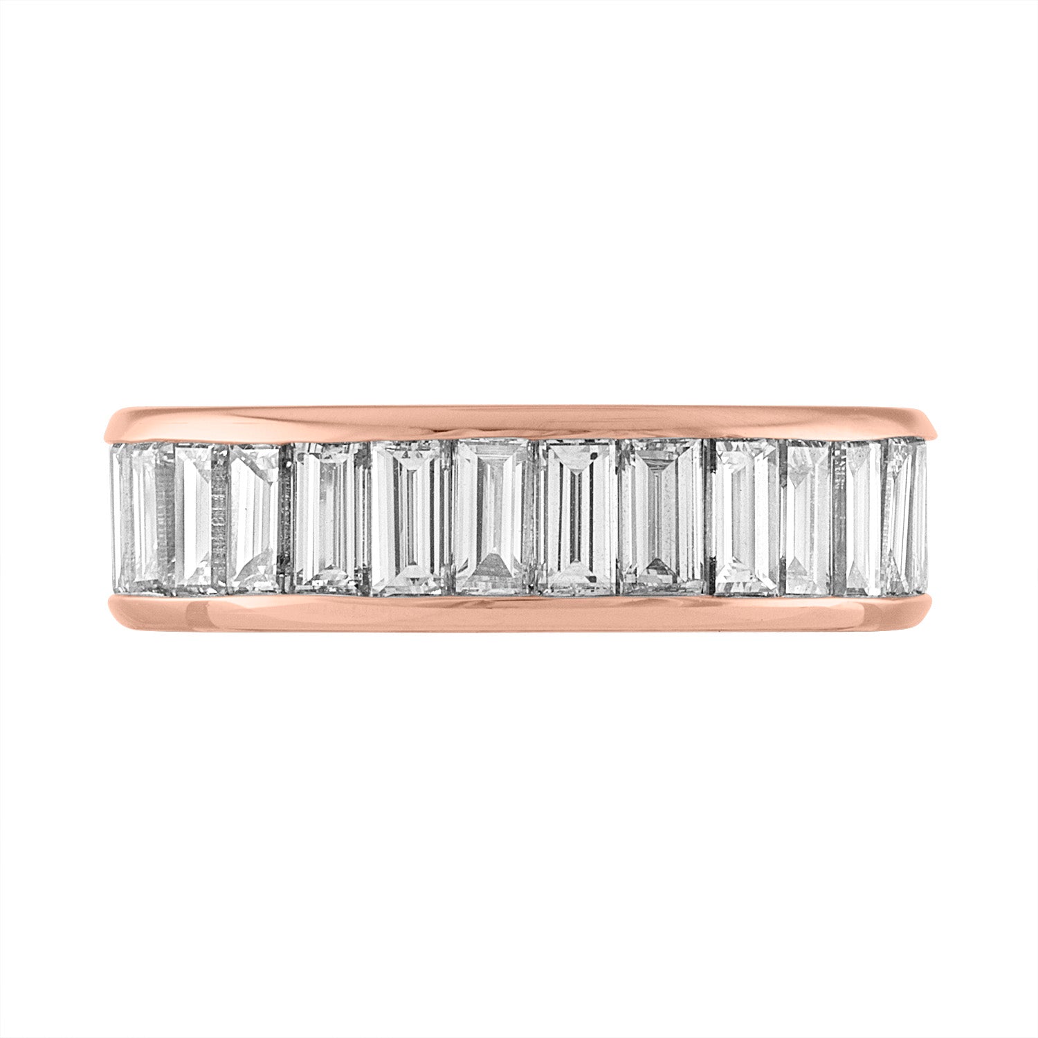 Rose Gold Channel Setting Baguette Eternity Band