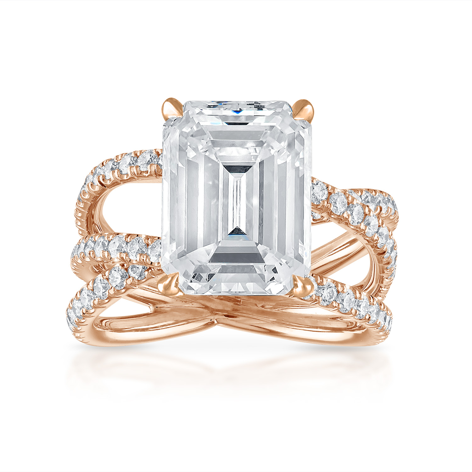 Rose gold criss sales cross diamond ring