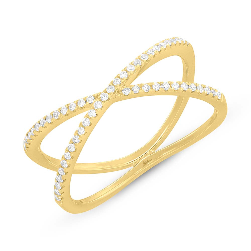 Criss Cross Ring in Yellow Gold