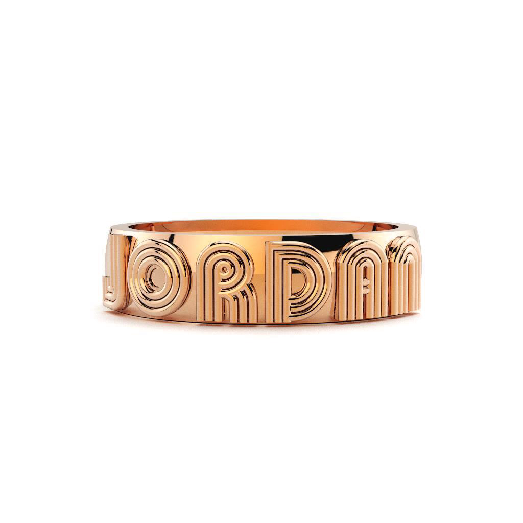 Custom Cigar Band Ring in Rose Gold