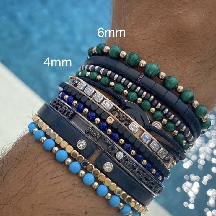 Men's small bead bracelet