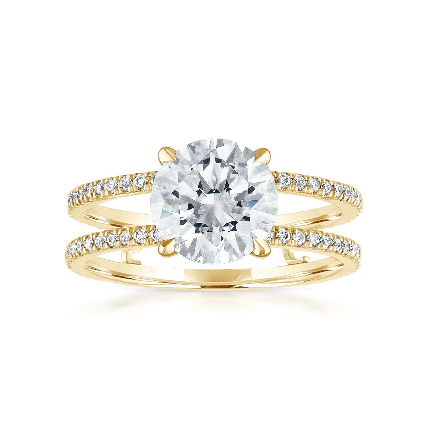 Round double band on sale engagement ring