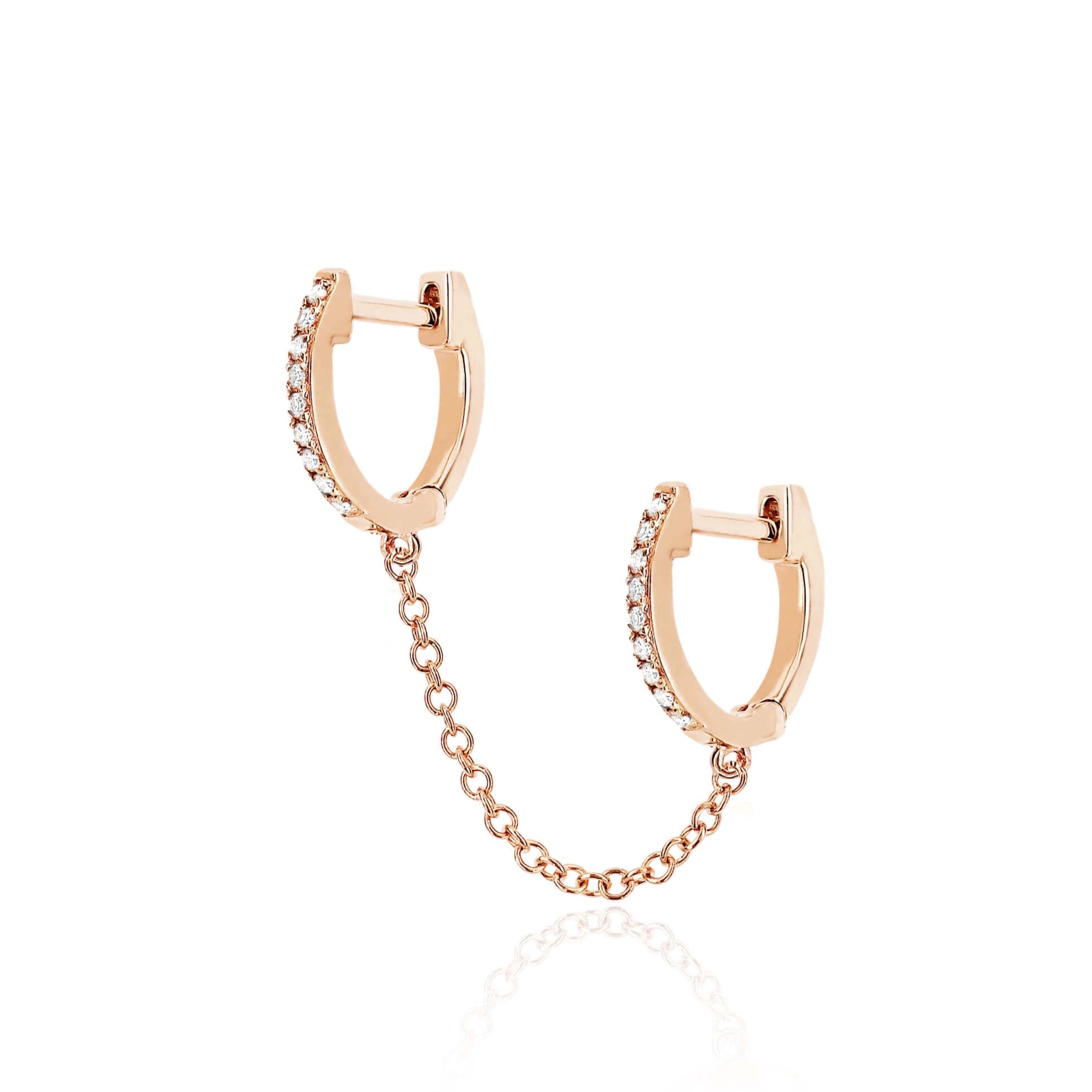 Buy Pair of Linked Hoop Earrings for Multiple Piercings, Cartilage and  Tragus Piercings. in Gold, Silver or Rose Gold. Chain Huggies Earrings.  Online in India - Etsy