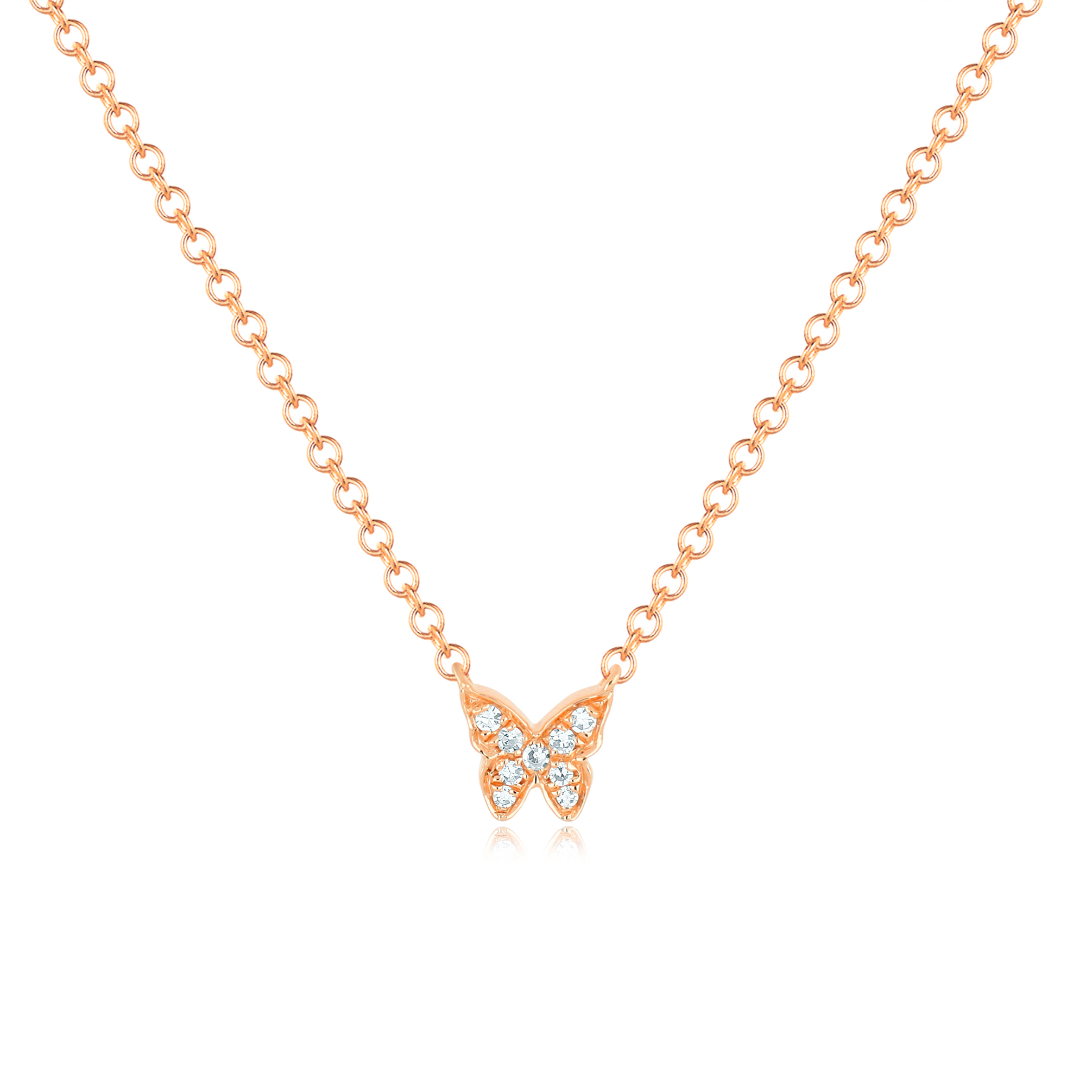 Baby Diamond Butterfly Necklace
