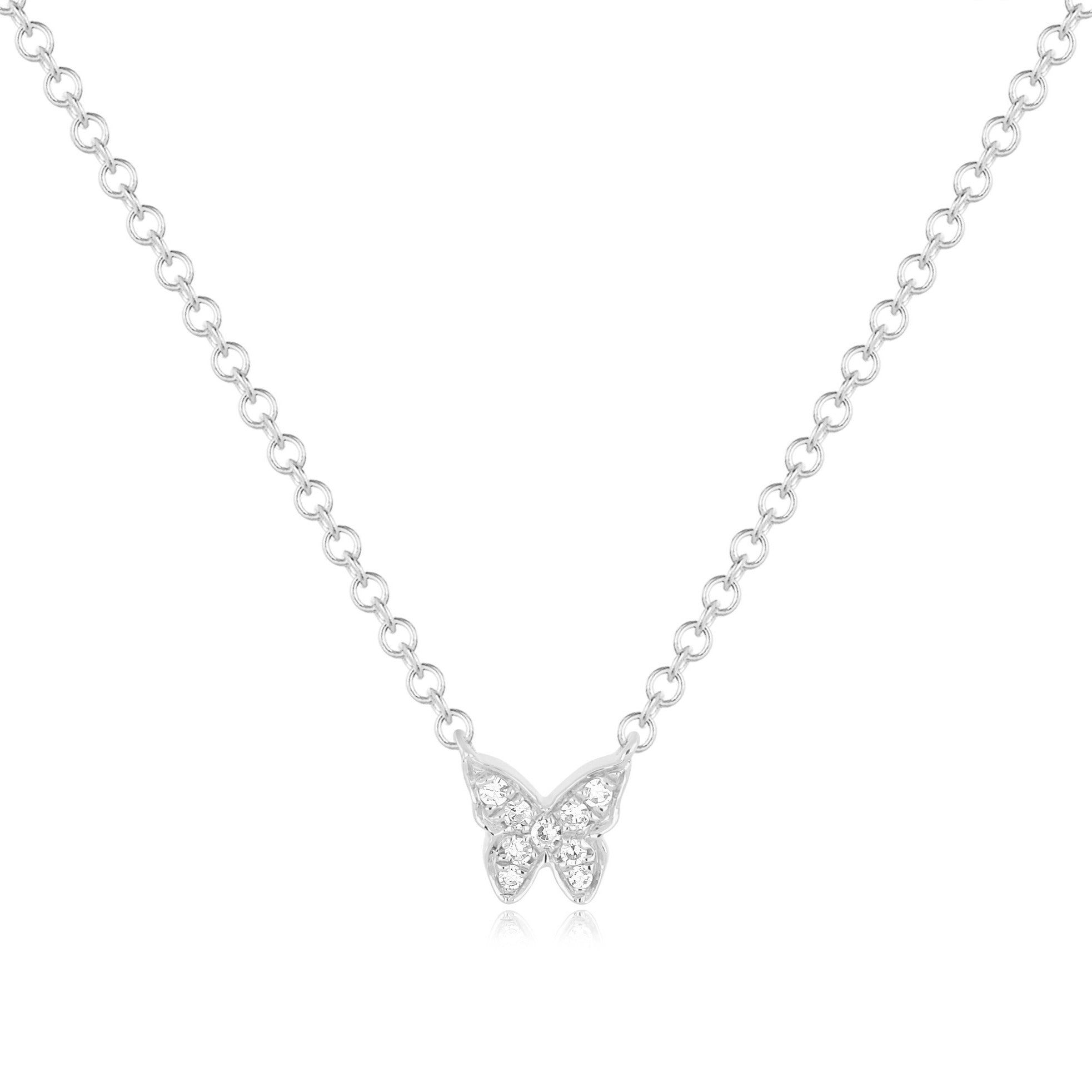 14K + Diamond Golden Butterfly Necklace | LUNESSA