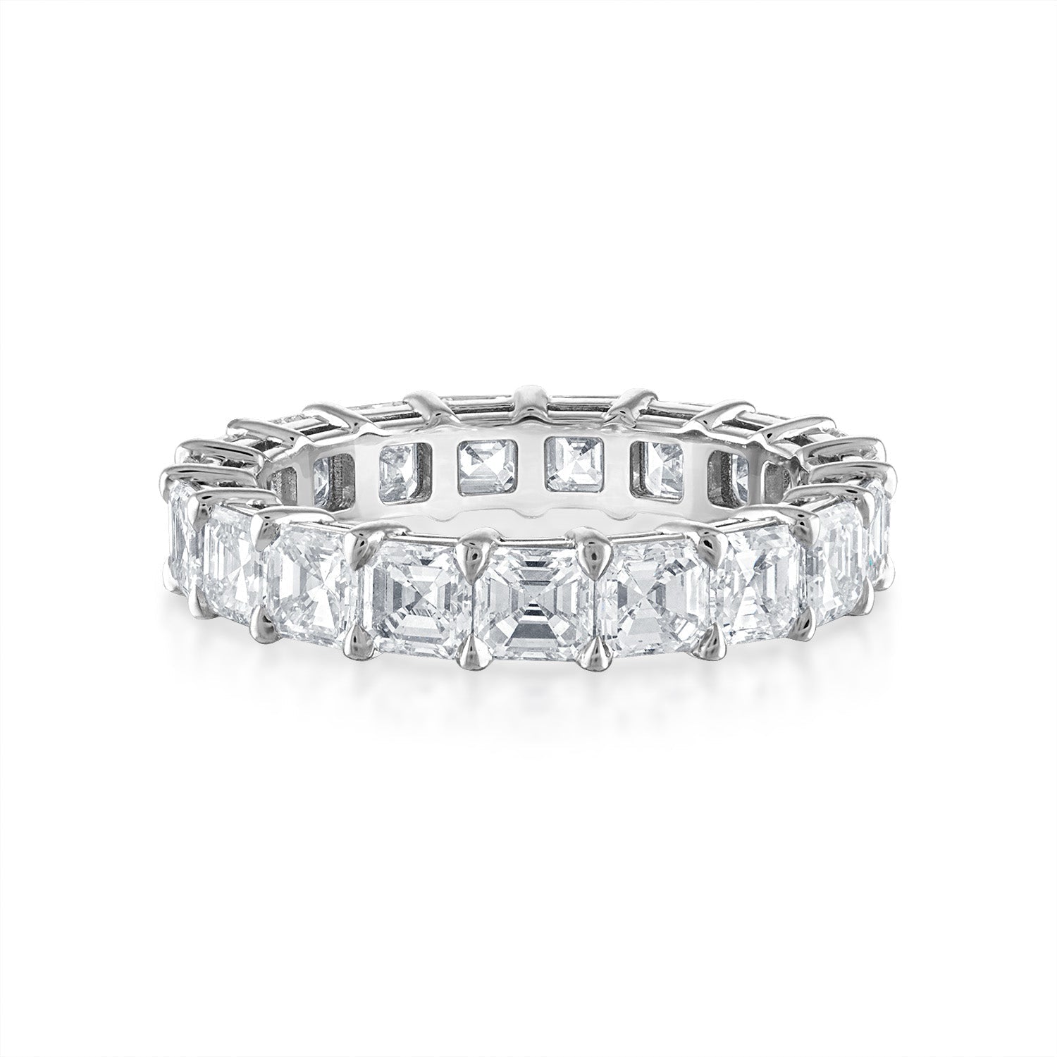 Platinum Asscher Eternity Wedding Band