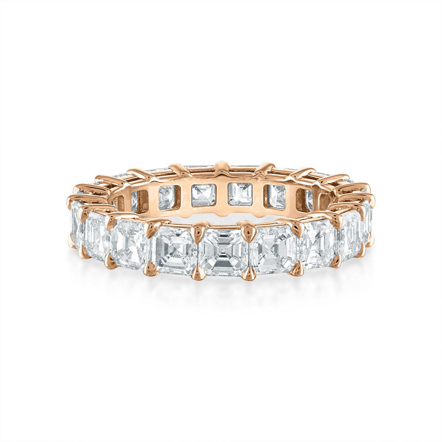 Rose Gold Asscher Eternity Wedding Band