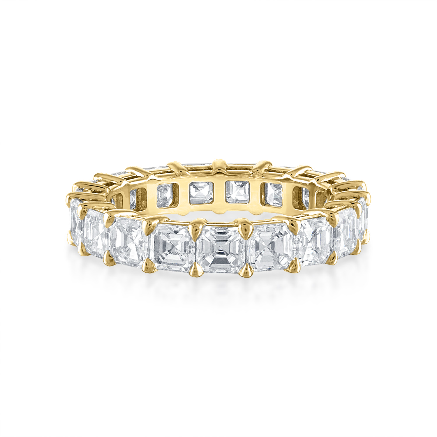 Yellow Gold Asscher Eternity Wedding Band