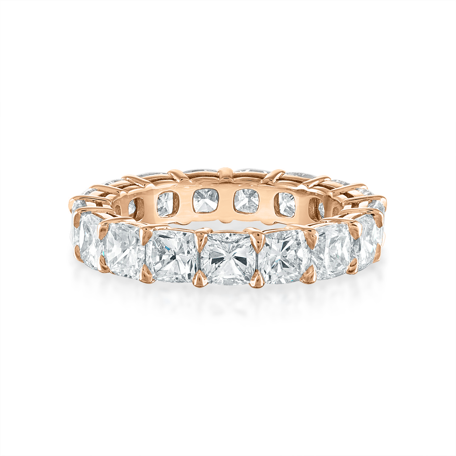 Rose Gold Cushion Eternity Wedding Band