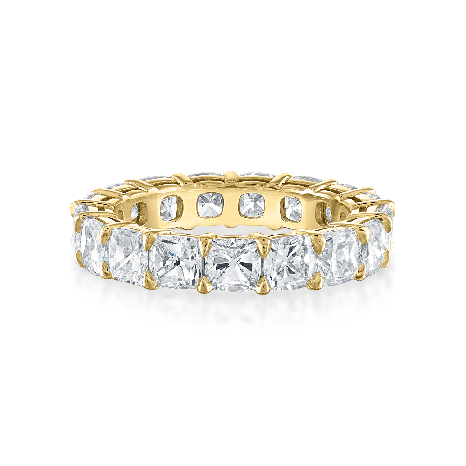 Yellow Gold Cushion Eternity Wedding Band