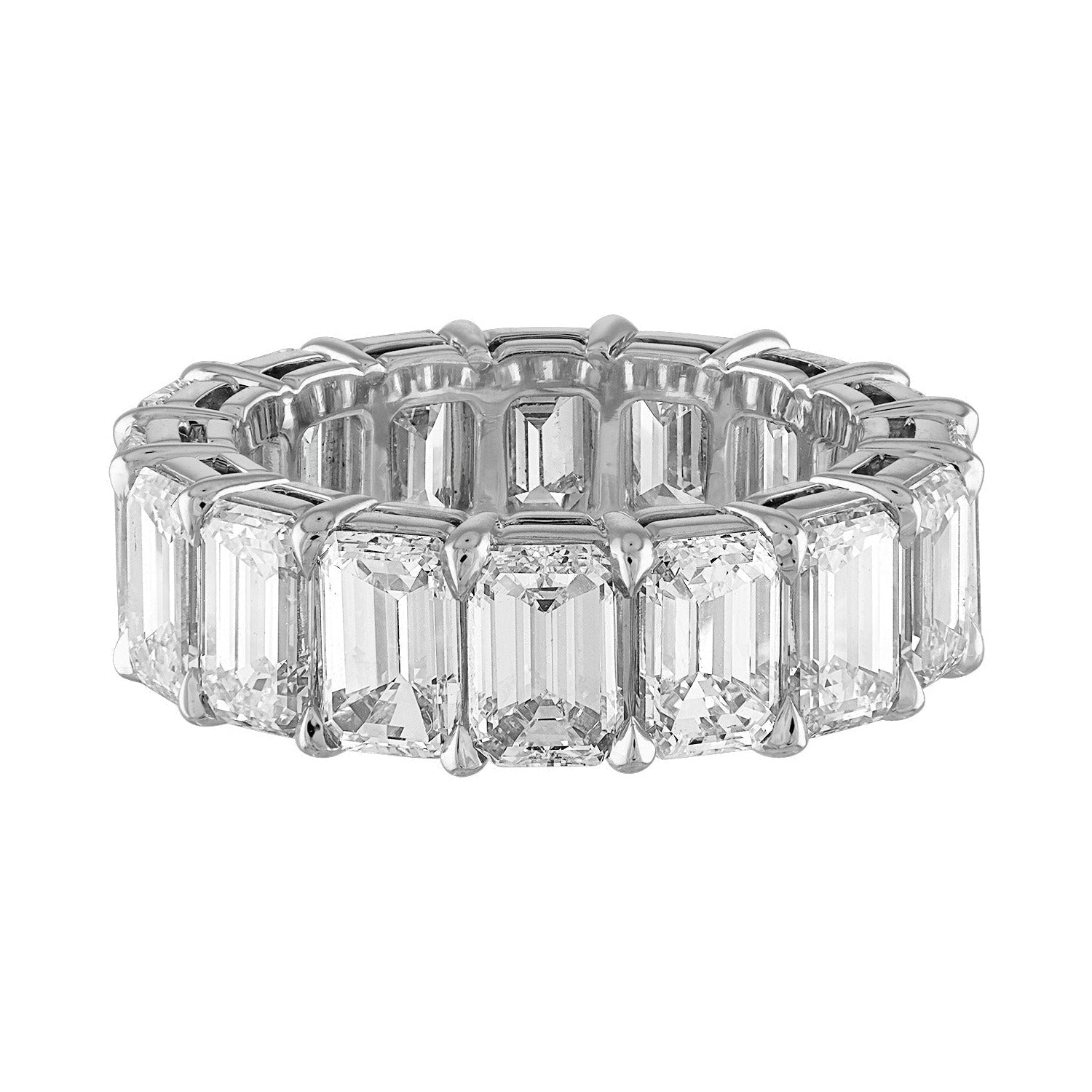 Platinum Emerald Eternity Wedding Band