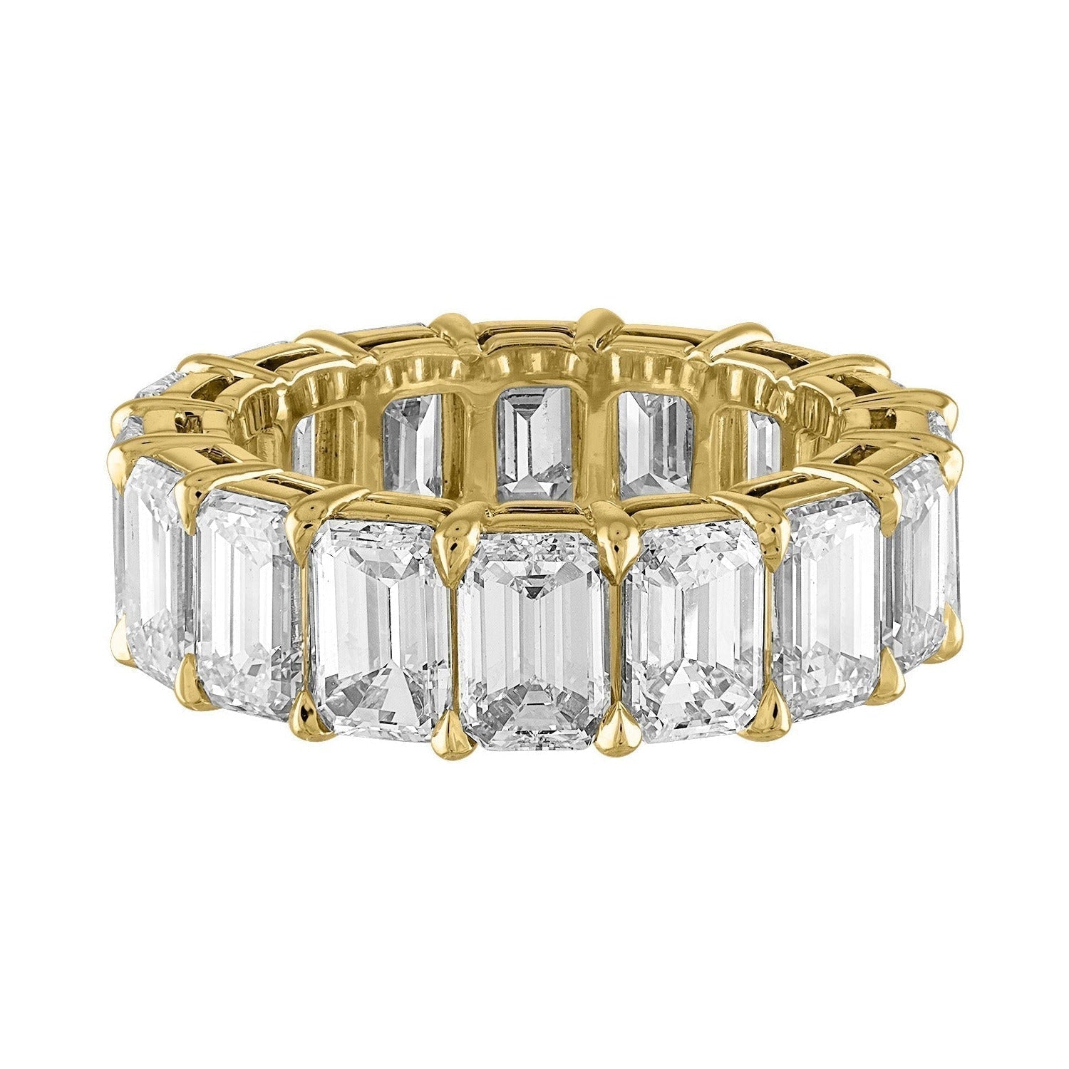 Yellow Gold Emerald Eternity Wedding Band