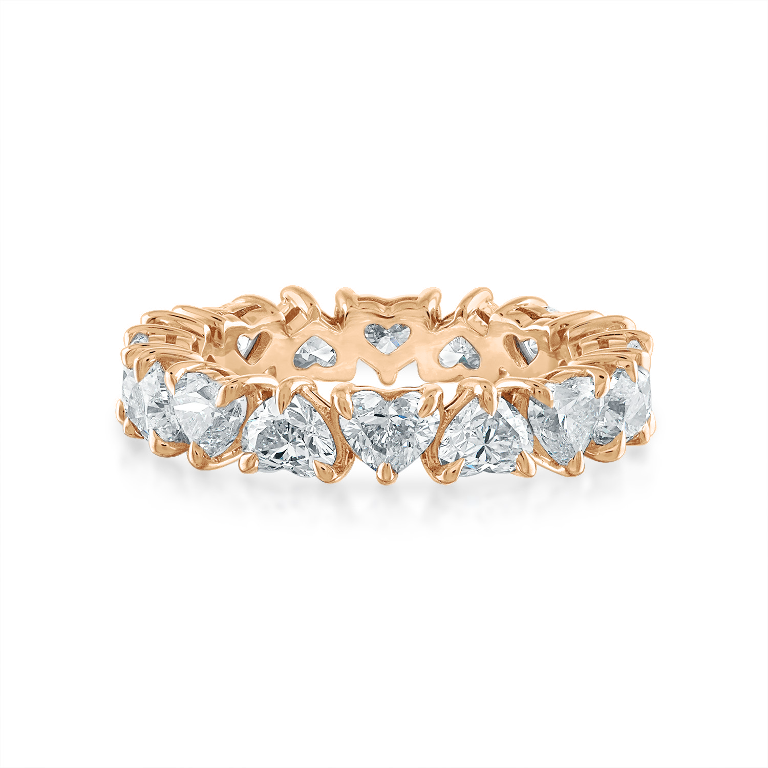 Rose Gold Heart Eternity Wedding Band