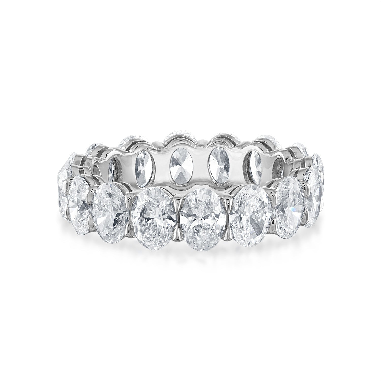 Platinum Oval Eternity Wedding Band