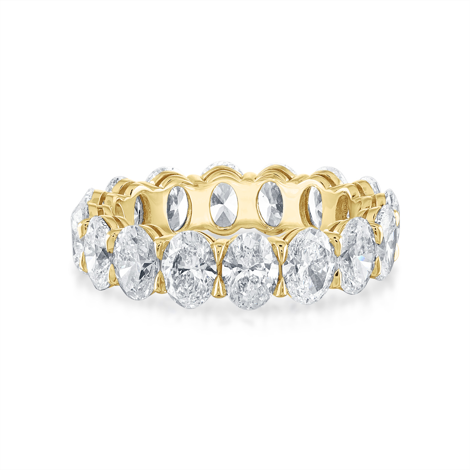 Yellow Gold Oval Eternity Wedding Band