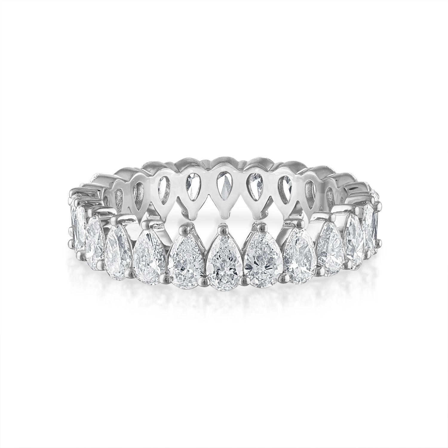 Pear Platinum Eternity Wedding Band