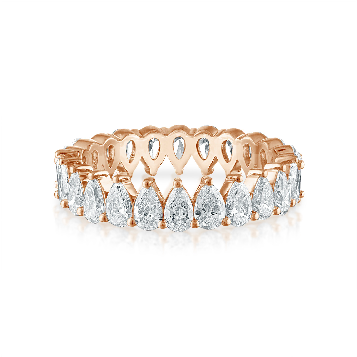 Rose Gold Pear Eternity Wedding Band