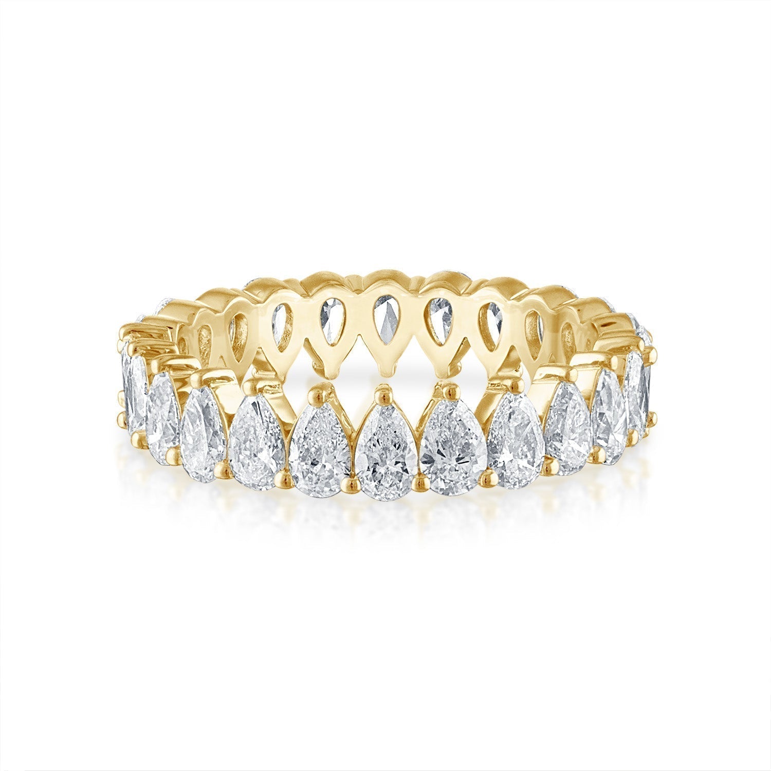 Yellow Gold Pear Eternity Wedding Band