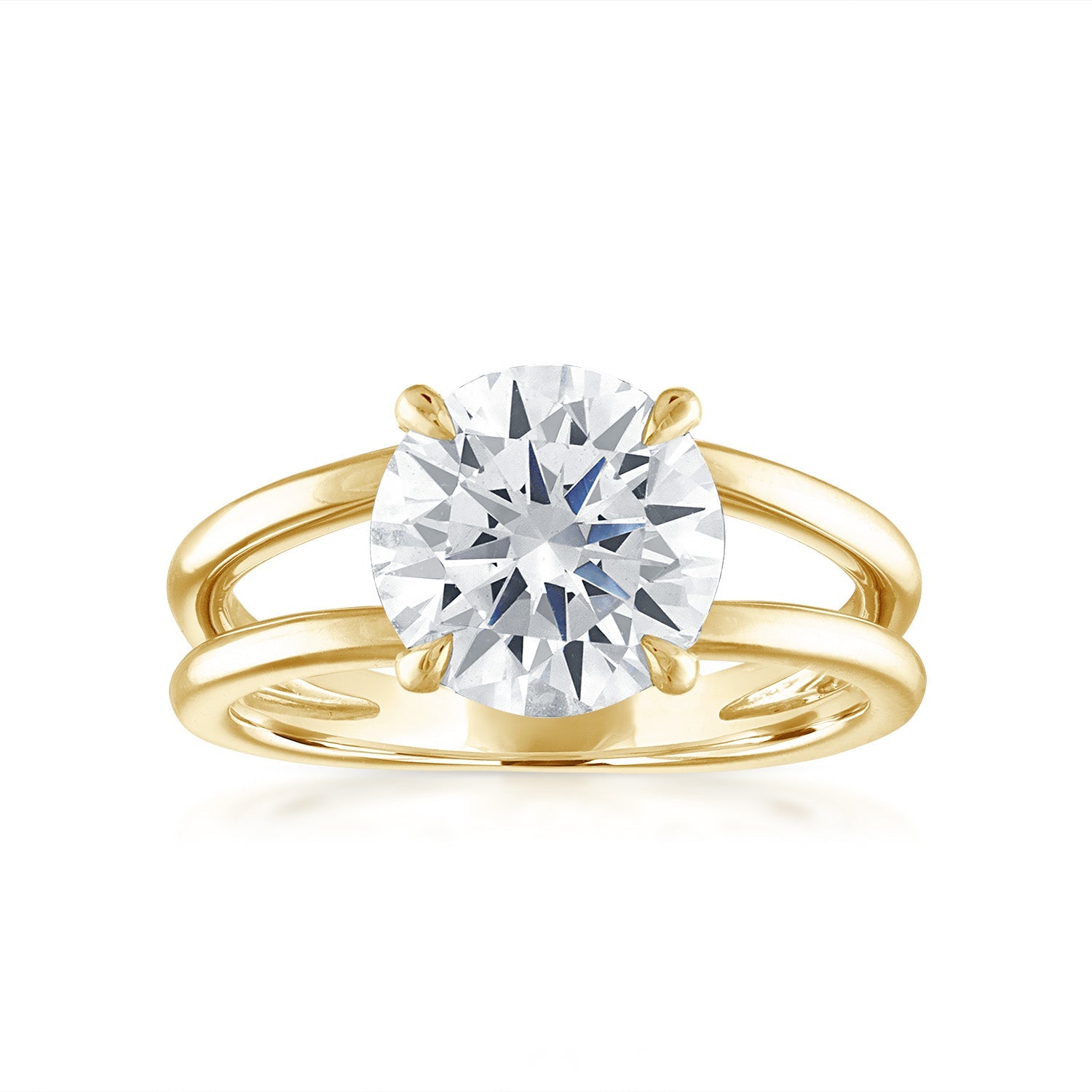 14K White Gold Cushion Halo Split Shank Diamond Engagement Ring