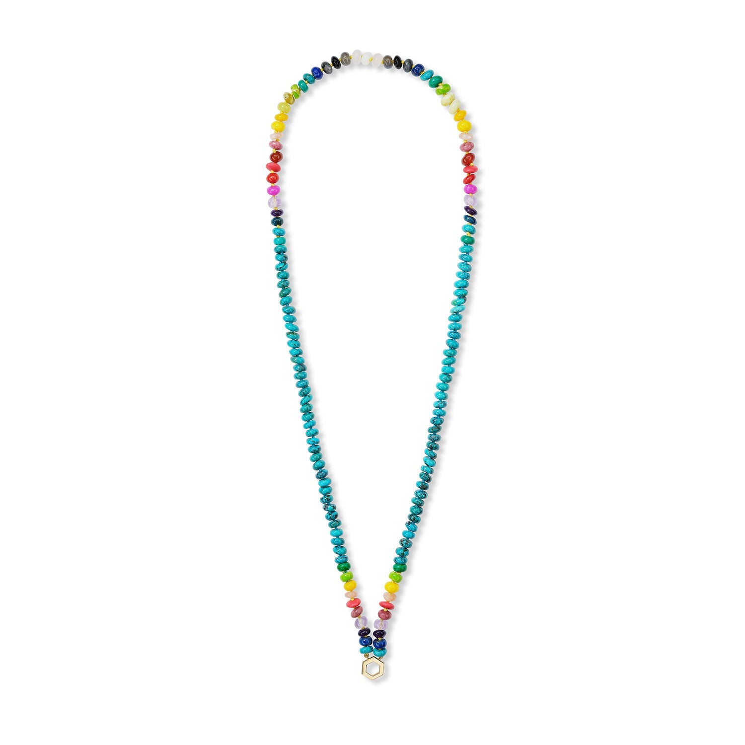 Rainbow Turquoise Bead Foundation Necklace