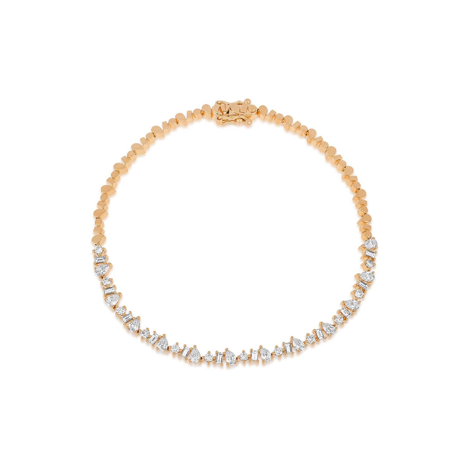 Rose Gold Multi Faceted Diamond Eternity Bracelet