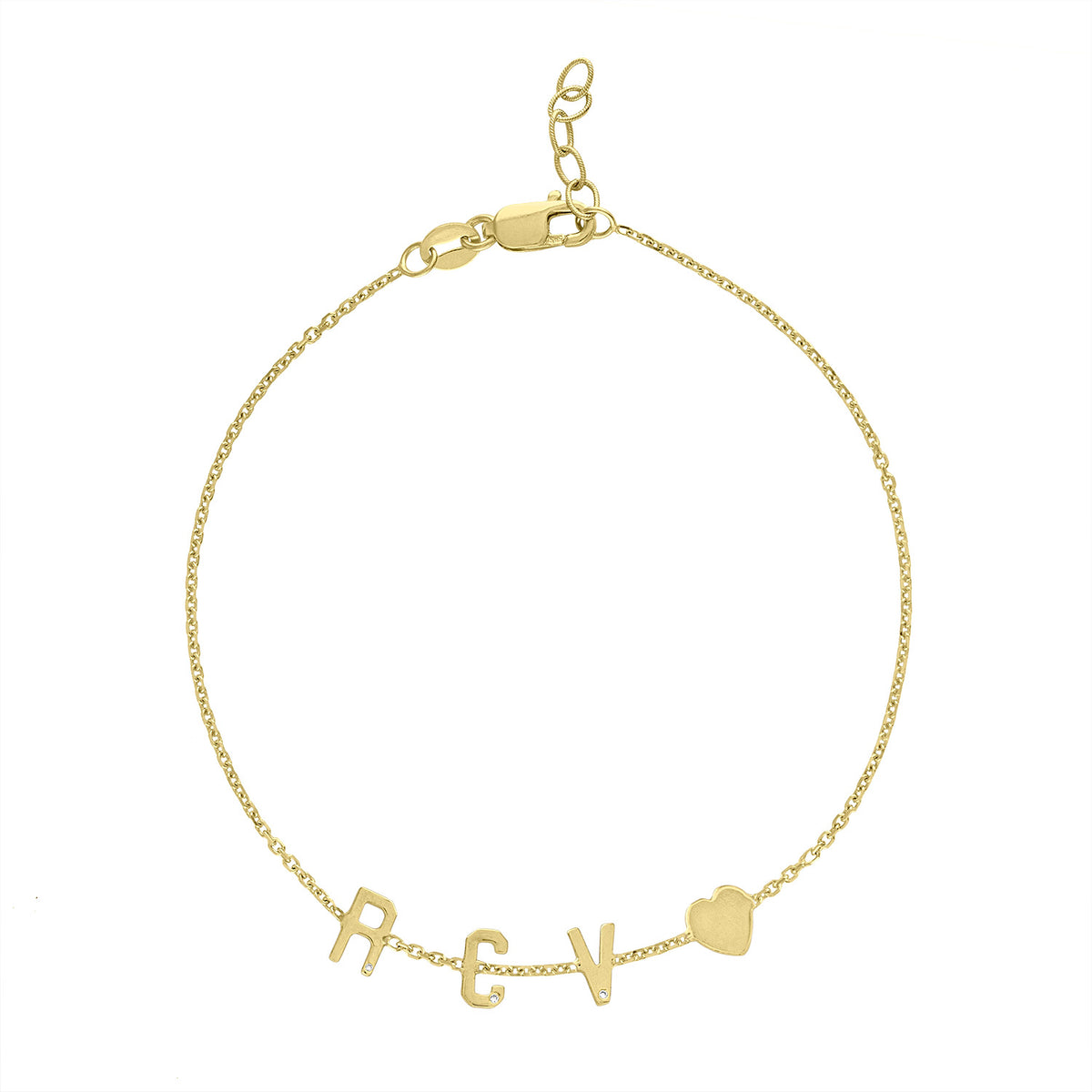 Mini Initial Bracelet with Heart – Stephanie Gottlieb