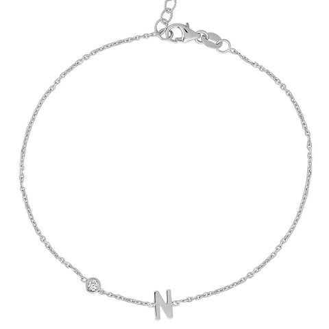 Mini Pave Initial Bracelet