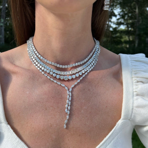 Mum Necklace Tennis Necklace in Sterling Silver - Choose 17