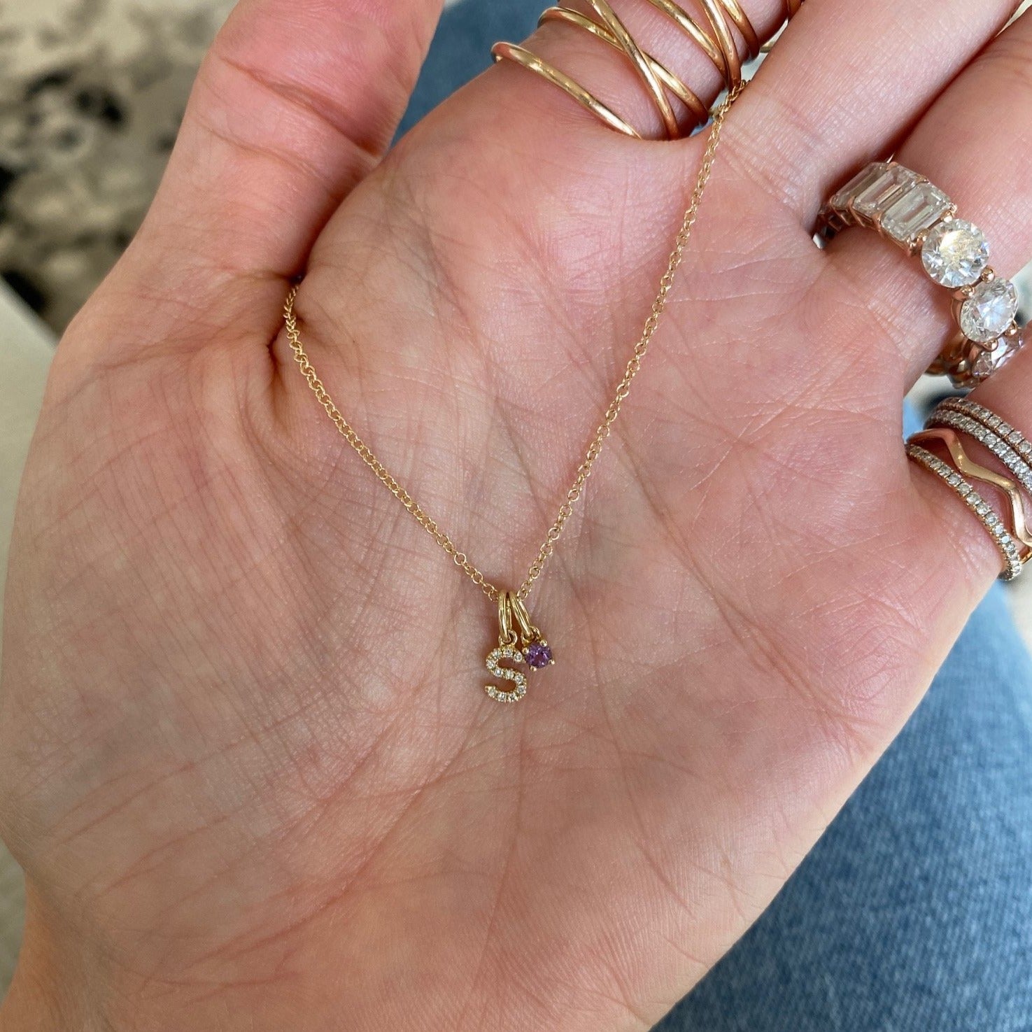 Dainty Custom Birthstone Necklace | Caitlyn Minimalist