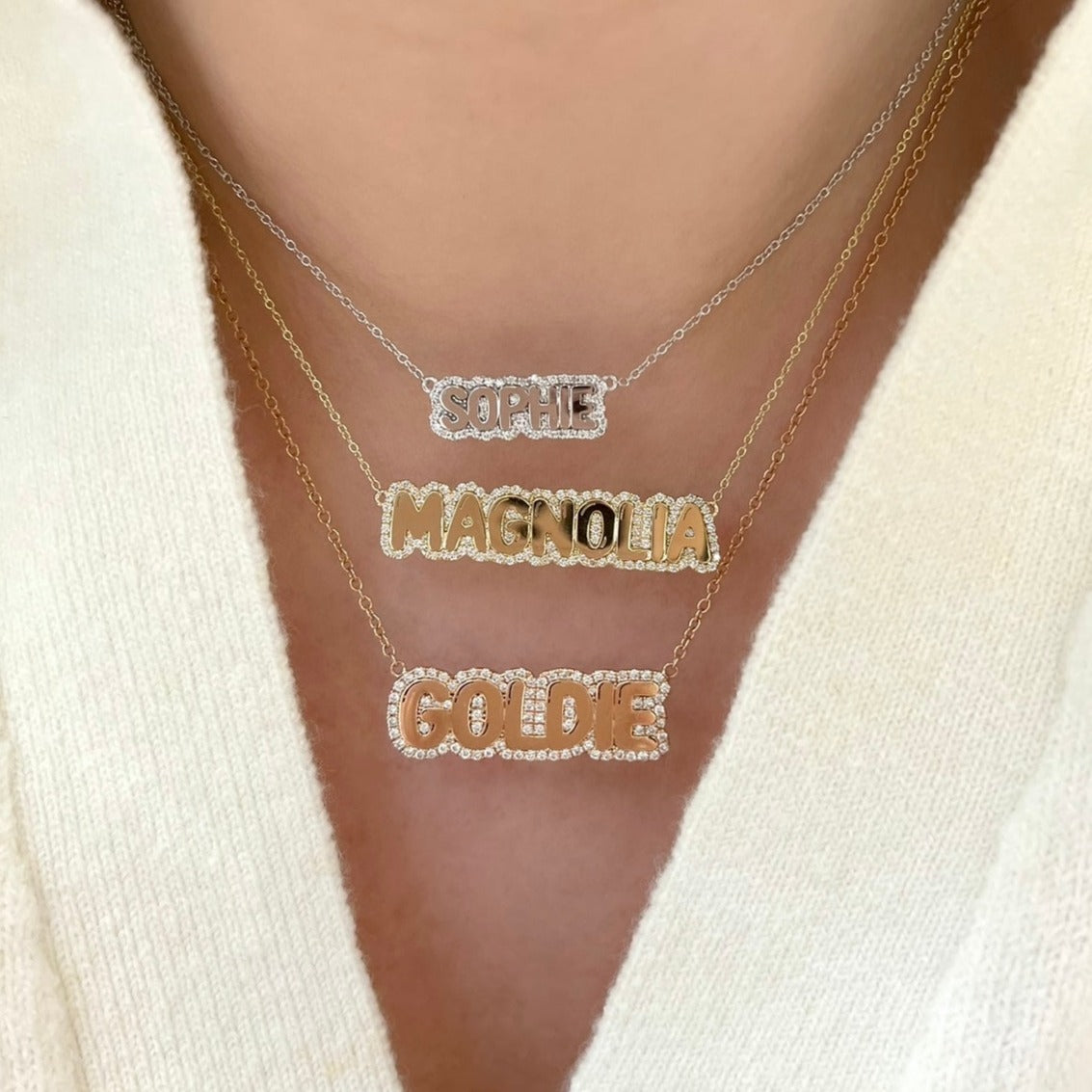 Gold Name Plate Necklace Engraved Necklace M Jewelers Name